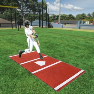 Premium Portable Home Plate 3.8*10ft Batting Mat Outdoor Portable with Non-slip Rubber or EVA Backing for Baseball & Sports