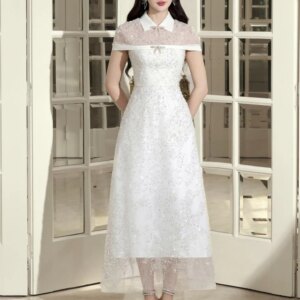 Customized  Exquisite Sequined Bow Crew Neck Ankle Length платье вечернее A-Line Jersey Short Sleeves Vestidos Para Muj