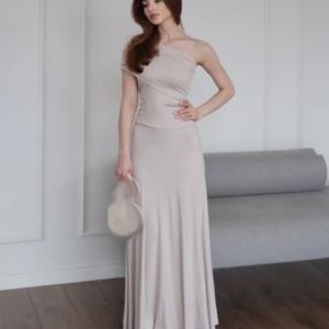 Customized Straight Prom Dresses Ankle-Length One-Shoulder Sleeveless Evening Dresses Simple Fashion Draped elegant Casual