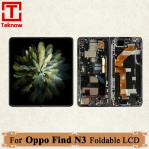 Original 7.82″ AMOLED For Oppo Find N3 Foldable Screen LCD Display Digitizer Assembly Main Touch Screen With Frame Replacement