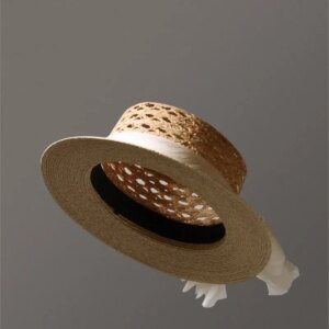 Summer new hat children hollowed out flat eaves holiday shade breathable elegant style