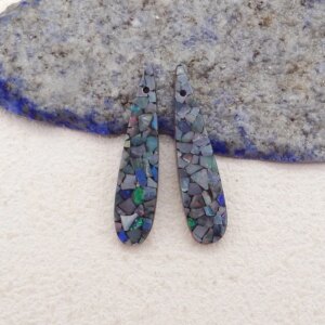 Handmade Jewelry Natural Stone Australia Opal Boulder Opal Fashion Earrings Accessories For Women 31x7x3mm 2g
