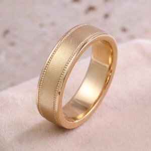 Provence Luxury Satin Ring 14K 18KSolid Gold Ring for Men Wedding Party Vintage Design Unisex Jewelry Personalized Custom