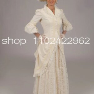 Vintage Ivory Champagne Victorian Mother Of the Bride Dresses Ruched Lace Stain Half Sleeve Wedding Party Mother Gown Customsize