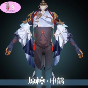 Hot Game Shenhe Genshin Impact Cosplay Costume Shen He Game Suit Women Uniforms Halloween Carnival Party Outfit NEW 2021