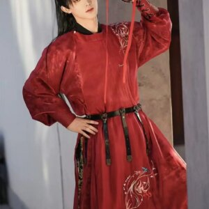 Classic Cool Gold Stamp Hanfu Dress Men Women Tang Dynasty Round Collar Robe Cool Handsome Royal Knight Carnival Coasply Suit
