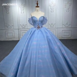 New Arrival DY1149 Lace up Sweet Long Bride Party Sleeveless Prom Dresses Floor-length Sweep Train Evening Dress Gece Elbiseleri