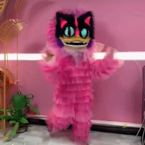 Pink cat stage dance costume Cat helmet club bar Nightclub show singer dance Costumes