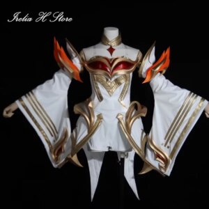 in stock Irelia H Store Inmortal Ahri LOL Inmortal ahri Cosplay Costume for women Halloween party dress white version