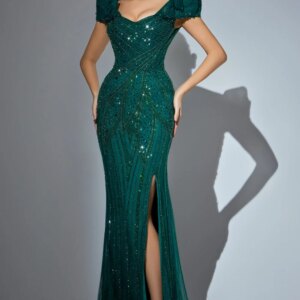 Sexy Deep V-Neck Prom Dress 2025 Charming Side Slit Party Dress Luxurious A-line Floor-Length Evening Gowns Customized