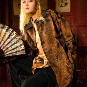 New Chinese old money men’s jacquard shirt