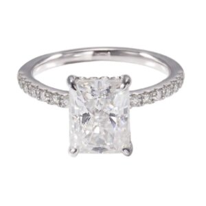 Provence 10K/14K/18K White Gold Moissanite Promise Rings for women 3CT  Radient Cut D Color VVS1 Women’s Eternity Rings