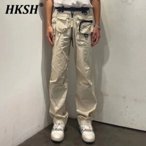 HKSH Spring Summer New Men Tide Original Design Y2K Elegant Fashion Streetwear Safari Multi Pocket Chic Casual Pants Ins HK5242