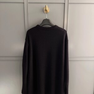 2024 Fashion Women Sweater  Spring New All-wool White Flocked Letter  Jumper  High Strecth  Slim Luxury Brand Designer