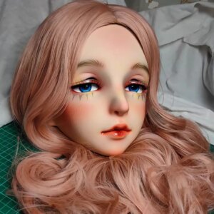 Customized Female Sweet Girl Resin Half Head OR Kigurumi BJD Eyes Crossdress Cosplay Japanese Anime Role Mask and Wigs