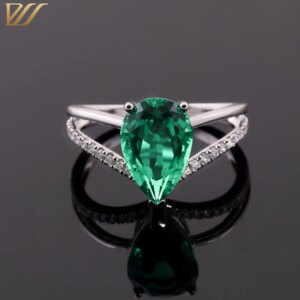 Provence Crown Wedding band for Women 10K Solid Gold Pear cut Lab Grown Gemstones Ring DEF/VS Lab Diamonds Personalized Custom