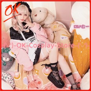 [Customized] Vtuber Makaino Ririmu Cosplay Costumes Women Cute Outfits Coat Dress Apron Halloween Carnival Uniform