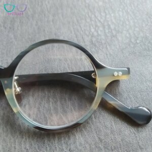Pure Natural Buffalo Horn Eyeglass Frame Men Handmade Retro Round Optical Eyeglasses Women Myopia Reading Prescription Glasses