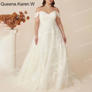 Elegant A line Wedding Dress off shoulder lace bride dress robe de mariee Bridal Gown