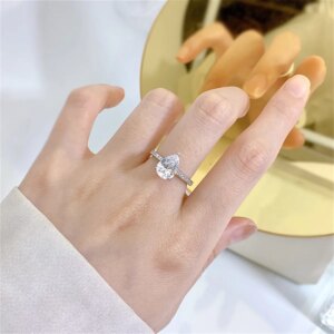 14K physical real gold laboratory grown diamond pear-shaped 1-carat IGI engagement diamond ring and platinum wedding diamond CVD