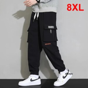 Cargo Pants Men Plus Size 8XL Jogger Fashion Casual Harajuku Joggers Male Big Ankle-length