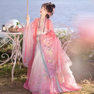 New Adult Spring God Style Machine Embroidery Terminus Skirt Chinese Traditional Han Clothing Women’s Non-Ancient Costume