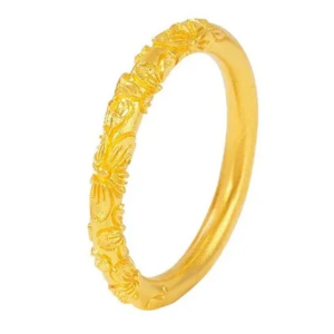 3d hard gold rings 24k pure gold finger rings gold flower ring big size 10.5 wedding jewelry