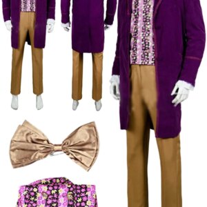 Wholesale Willy Cosplay Role Play Wonca Purple Suits 1971 Movie Chocolate Factory Costume Men Roleplay Fantasia Outfits Fantasy