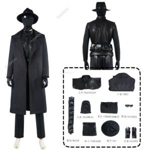 Noir Spiderrr Cosplay Anime Black Mask Cosplay Hat Uniform Suit Halloween Masquerade Party Costume Props For Men