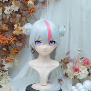 Customize Character Female/Girl Resin Kig Full Head With Lock Anime Cosplay Japanese Anime Kigurumi Mask
