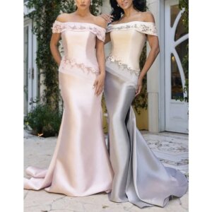 CustomizedGraceful Evening Dresses for Elegant Women Sleeveless Appliques Chapel Train Special Occasion Gowns Luxury Prom Dress