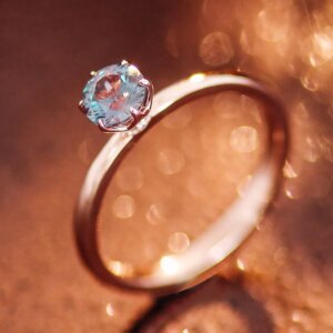 Provence Solitaire wedding Ring 10K Solid Gold Lab Gemstone ring DEF/VS Lab Diamonds Halo band Minimalist Engagement ring Custom