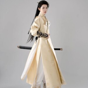 Chinese silk robe Costume Tang Dynasty Hanfu Ancient dark weave gold Long Robe Hanfu Men Women Vintage Ethnic Dance Hanfu set
