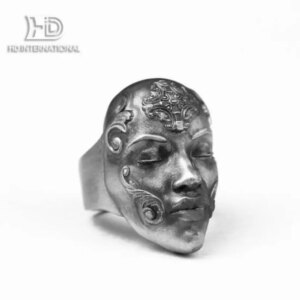 925 silver elf mask ring, masquerade mask ring