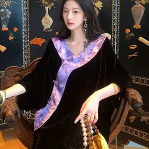 Chinese style silk embroidery high-end cheongsam The new Hanfu style is comfortable, soft, breathable, and luxurious cheongsam