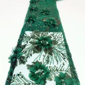 Sequence African Lace Fabric 2024 High Quality Green Nigerian Lace Embroidery French Net Tulle Sequins Lace Fabricsds