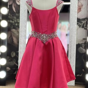Red Girl Pageant Dress AB Stone Crystal Waistline A-Line Little Kid Birthday Formal Cocktail Party Gown Teens Junior Miss Custom