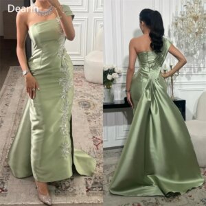 Customized Evening Dress Prom Gown Women Formal Dearin One Shoulder Column Floor Length Skirts Draped Embroidery Bespoke Occasio