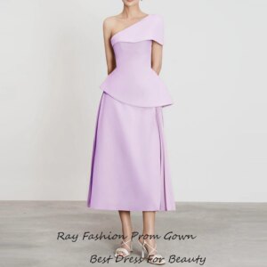 Ray Crepe Prom Dresses Ankle Length فساتين سهرة Robes De Soirée فساتين سهرة Off Shoulder A-Line Evening Gowns with Pleat
