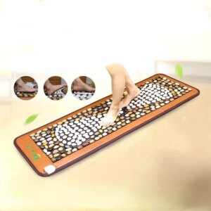 Pebble Far Infrared Mat, Electrically Tourmaline Heated Mat, Foot Massage Blanket, Acupressure Board Acupoint Foot Therapy Pads