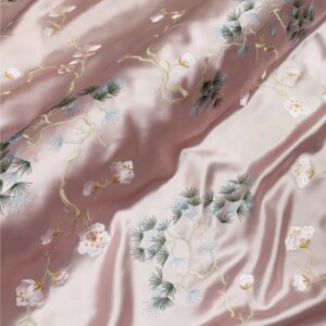 Plum acetic acid heavy industry embroidery cloth new Chinese style vest Hanfu Qipao fabric