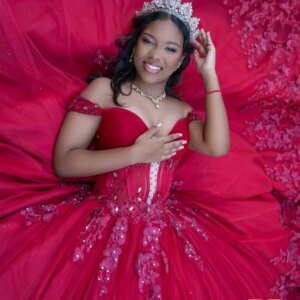 Customized RedQuinceanera Dress Off Shoulder sequin applique 3D flower crystal Lace Long tail vestidos de 15 Quinceanera