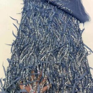 Newest Luxury Bead Lace High Quality Net African Sequin Lace Fabric Embroidery 2025 Dresses for Wedding Bridal