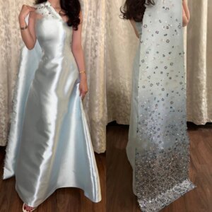 Customized Satin Draped Sequined Birthday A-line One-shoulder Bespoke Occasion Gown Midi Dresses Saudi Arabia Evening