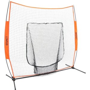 Bownet Original Big Mouth (7′ x 7′) Baseball Softball Hitting Pitching Net Durable Powder Coated Steel Frame Portable Sport