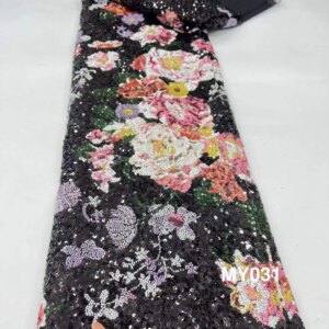 Luxury African Sequins Beaded Lace Fabric 2025 High Quality Groom Nigerian Wedding Bridal Embroidery French Tulle Sewing
