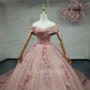 Customized Pink Blue Green Tulle Quinceanera Dresses Ball Gown Birthday Party Dress Lace Up Graduation Gown Vestidos Lsany12