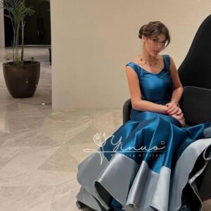 customized Mermaid Scoop Neckline Floor-Length Satin Elegant And Pretty Women’S Dresses Zipper Up Regular Straps Sleeveless Dres