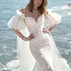 Vintage Long Sleeve Wedding Dresses Robe Mermaid de Mariage Off Shoulder Glitter Wedding Gowns Princess Vintage Bridal Dress