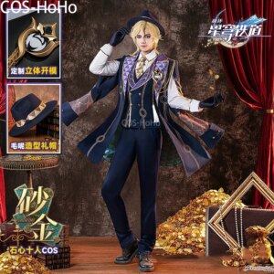 COS-HoHo Honkai: Star Rail Aventurine Game Suit Gorgeous Handsome Uniform Cosplay Costume Halloween Carnival Party Outfit Men